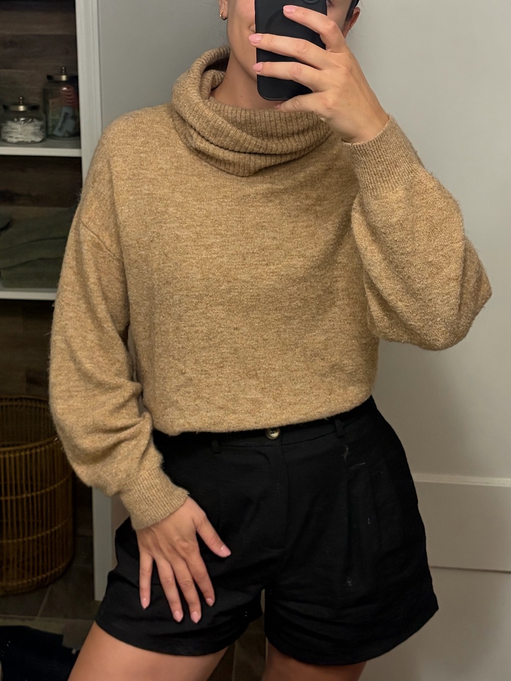 H&M Camel Turtleneck Sweater